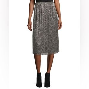 Halston Heritage Metallic Jersey Midi Skirt
